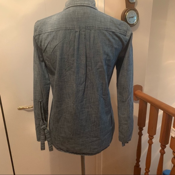 Banana Republic Boyfriend Chambray Split Sleeve Shirt - Picture 4 of 8